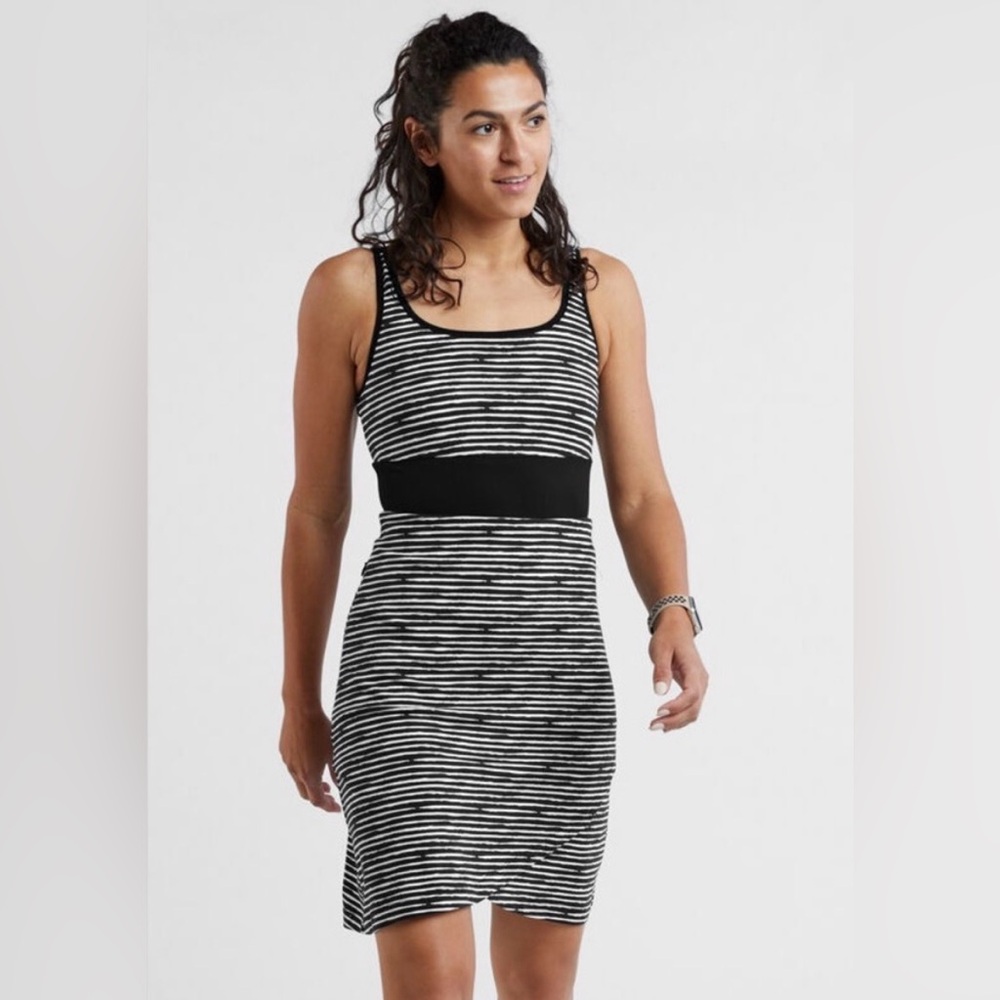 NWT Title Nine Black and White Striped Dress - size L